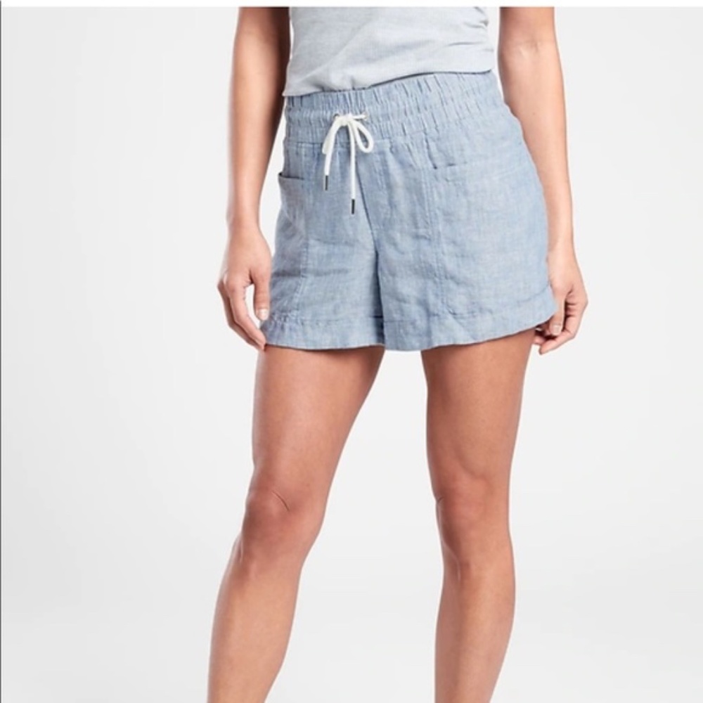 Athleta Cabo 100% Linen Shorts
